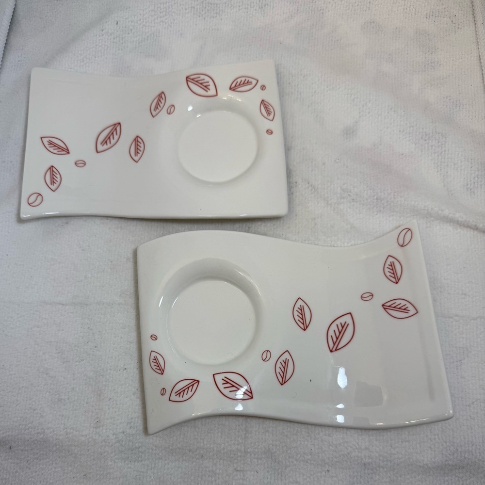 2/Villeroy & Boch Leaf Design New Wave Serving Plates